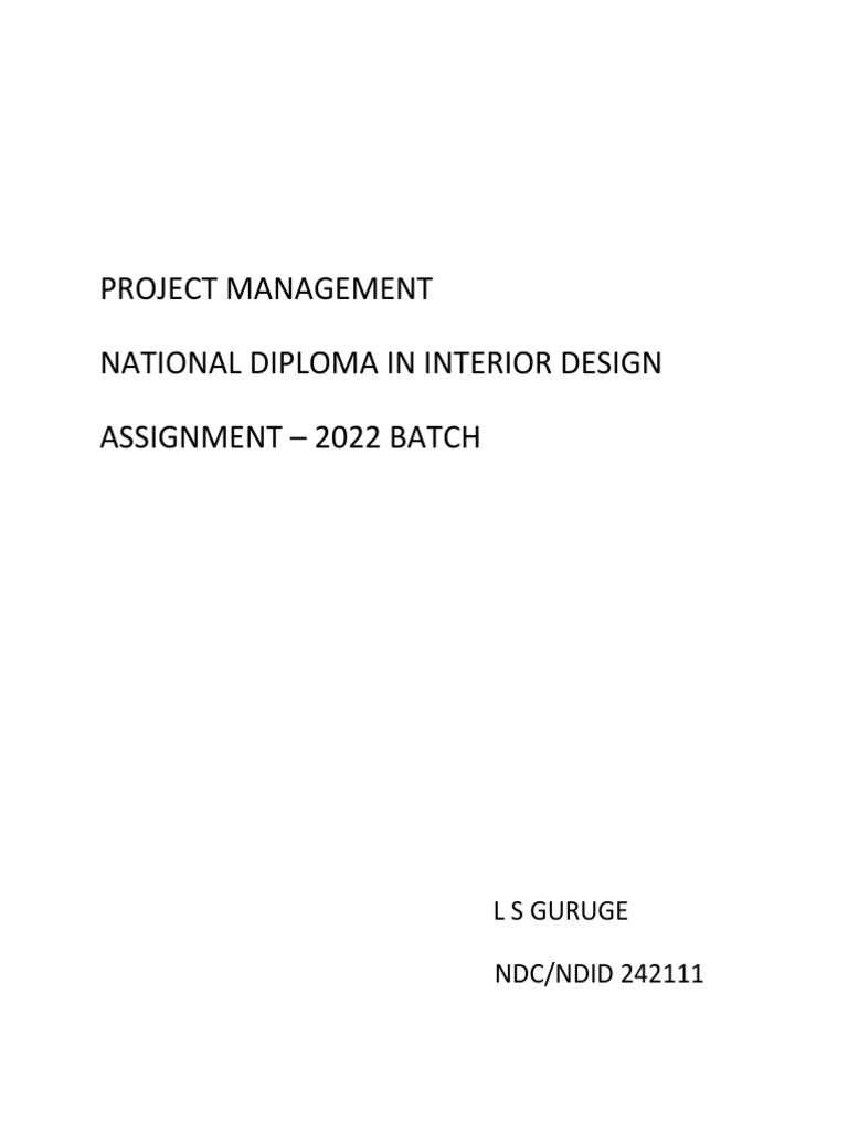 Interior Design Project Guide | PDF | Project Management | Computing