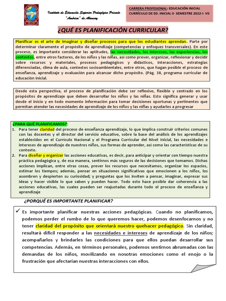 Pertinencia en la Planificación Curricular | PDF | Plan de estudios ...