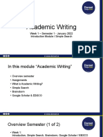 Academic Writing BB40122 Week 1