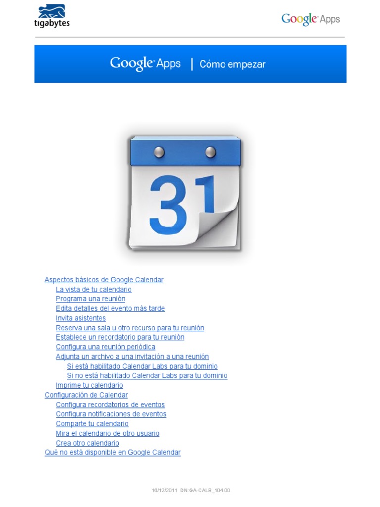 Guía Básica de Google Calendar | PDF | Desarrollo de software | Informática