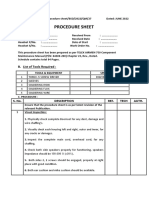 Headset Procedure Sheet