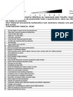 BFP teste parâmetros idênticos