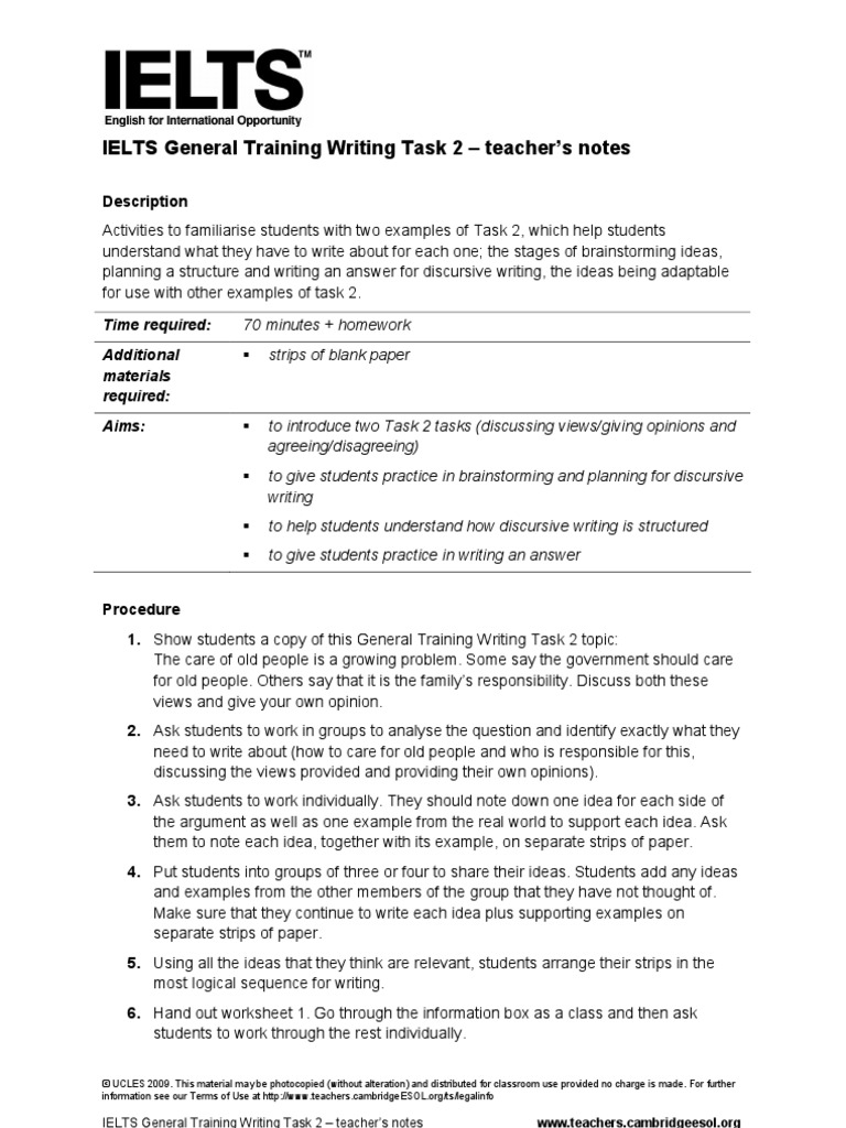 IELTS GT Writing Task 2 | PDF | Argument | Brainstorming