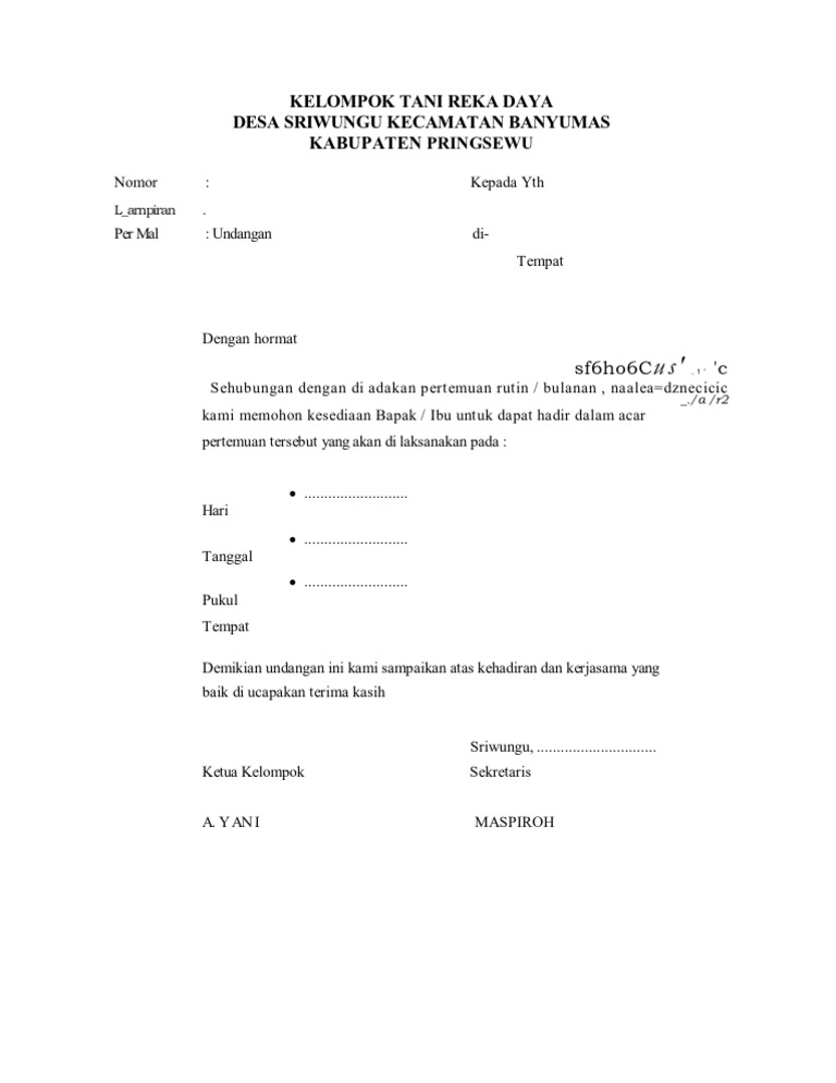 Undangan Kelompok Tani