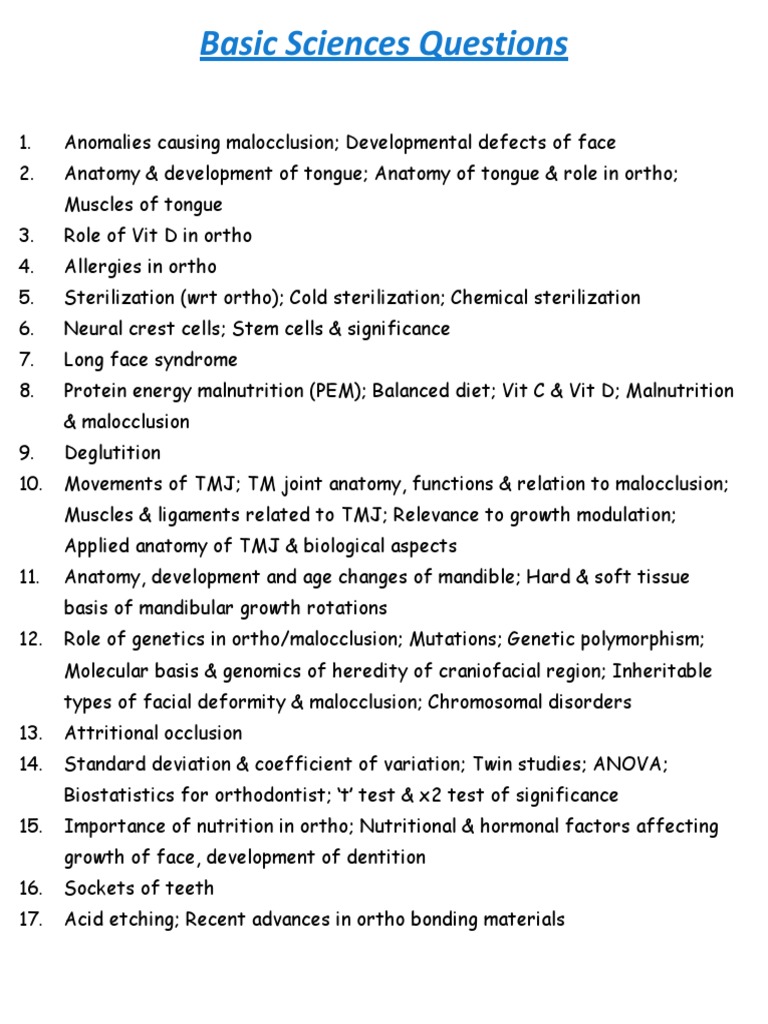 Basic Science Question Bank | PDF | Skeletal Muscle | Genetics