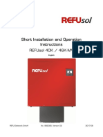 Short Installation and Operation Instructions Refusol 40K / 46K-Mv