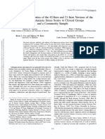 Psychometric Properties of The 42-Item and 21-Item Versions of The Depression Anxiety Stress Scales in Clinical Groups and A Community Sample