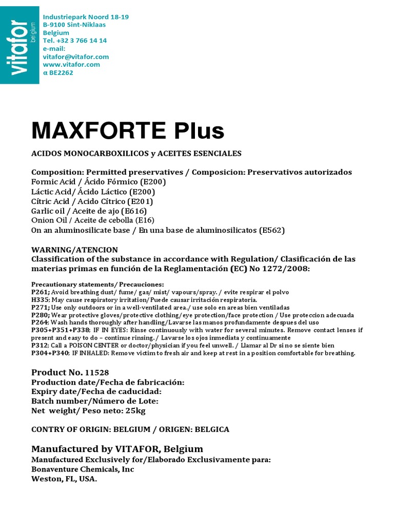Label MAXFORTE 25 KG UE BCI | PDF