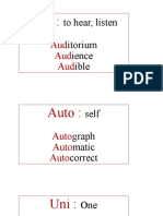 To Hear, Listen Itorium Ience Ible: Aud Aud Aud