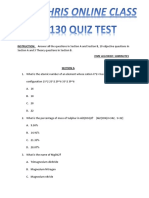 CHM130 Online Quiz Test