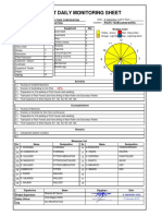 Project Daily Monitoring Sheet: Equipment Qty