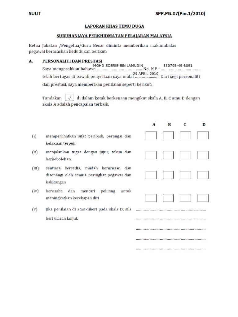 Laporan Khas Temuduga