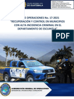 Plan de Operaciones No. 17-2021 Recuperacion y Control en Municipios Con Alta Incidencia Escuintla