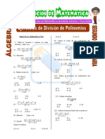 Ejercicios de Divisón de Polinomios para Segundo de Secundaria