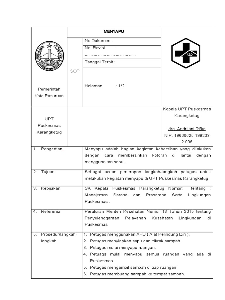 8 5 1 1 sop menyapu pdf