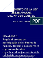 Reglamento de La Ley 28628 Apafas