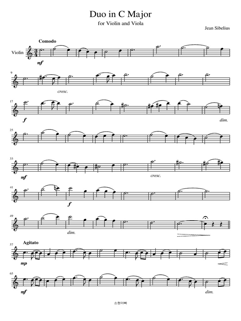 Sibelius. Duo For Violin and Viola PDF Classical Music Musical