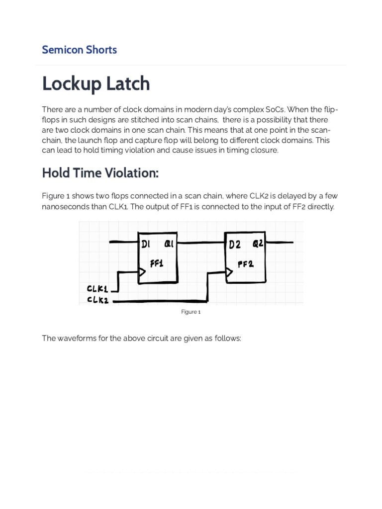 Lockup Latch - Semicon Shorts | PDF