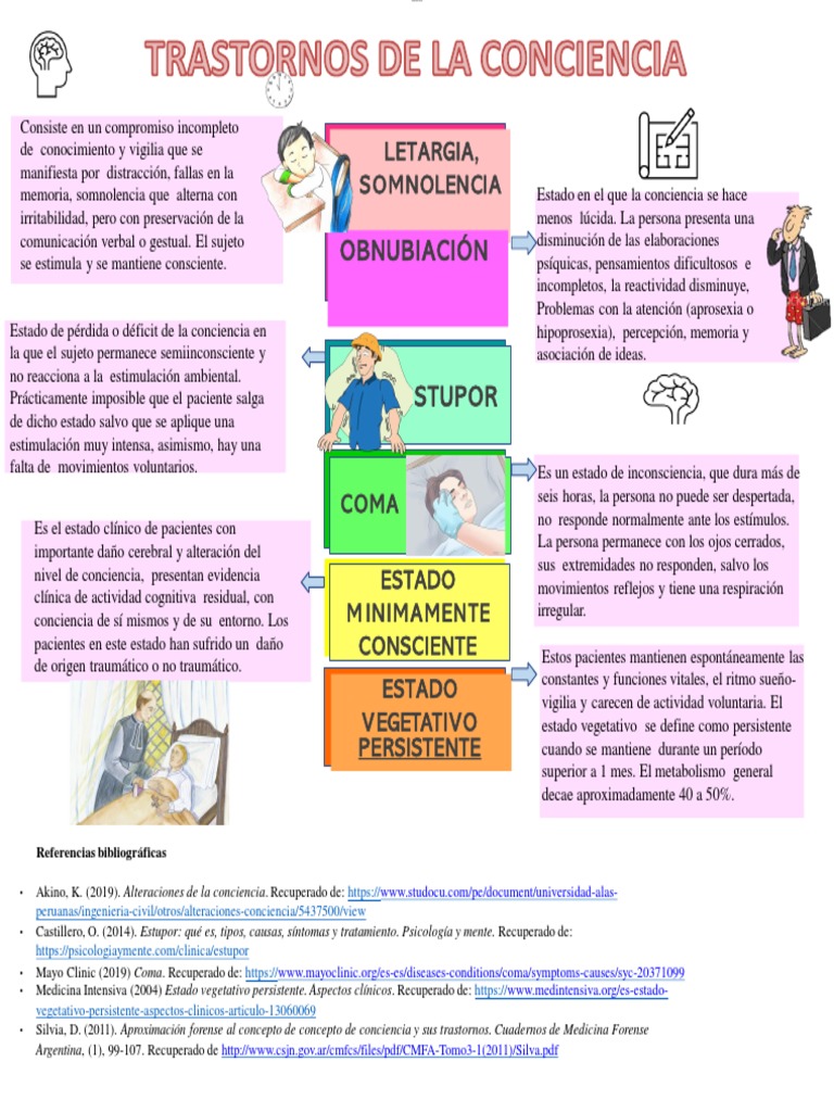 Alteraciones de La Conciencia Infografia | PDF | Conciencia | Coma