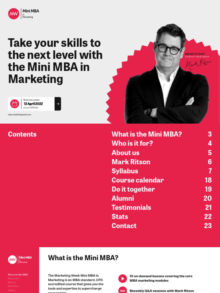 Mark Ritson's Mini MBA in Marketing | PDF | Marketing | Master Of ...