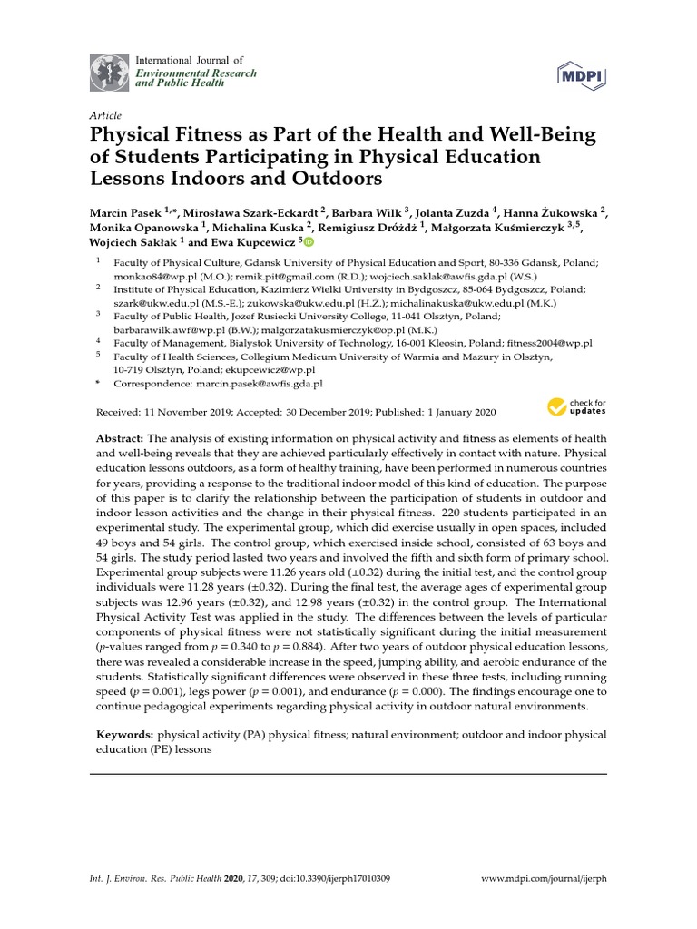 Physical Fitness As Part of The Health and Well-Be | PDF | Physical ...