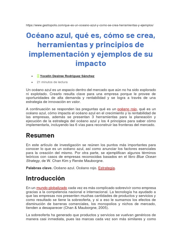Estrategias para Crear Océanos Azules | PDF | Innovación | Yo sintoniza