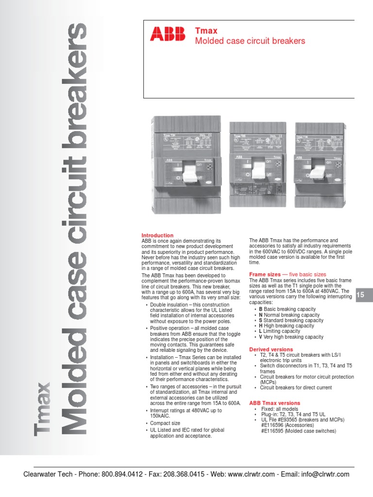 ABB Tmax Circuit Breakers Relay Components