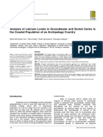 Analysis of Calcium Levels in Groundwater and Dent