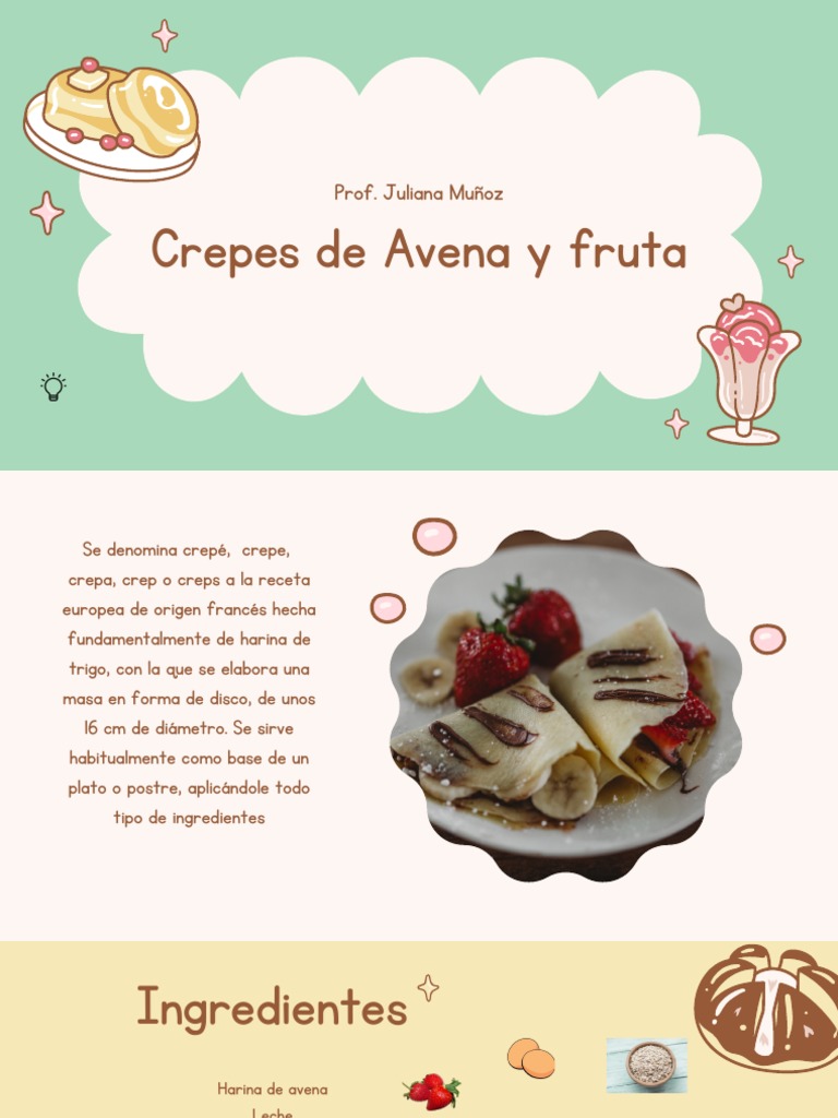Crepe de Avena PDF Postres Preparación de comida y bebida