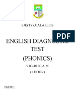 English Diagnostic Test (Phonics) : SJK (T) Kuala Lipis
