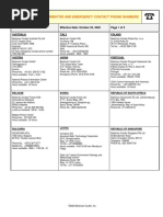 SDS Distributor Emergency Contact Numbers