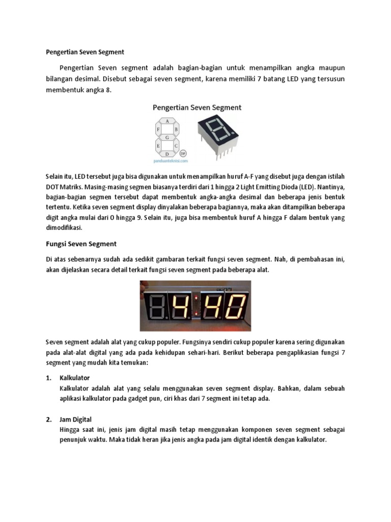 Pengertian Seven Segment | PDF
