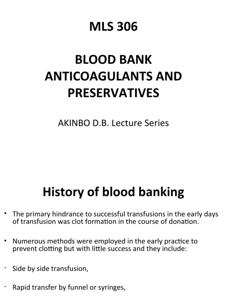 Anticoagulants Used in Blood Bank | PDF | Adenosine Triphosphate | Red ...