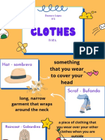 CLOTHES VOCABULARY SPANISH-ENGLISH