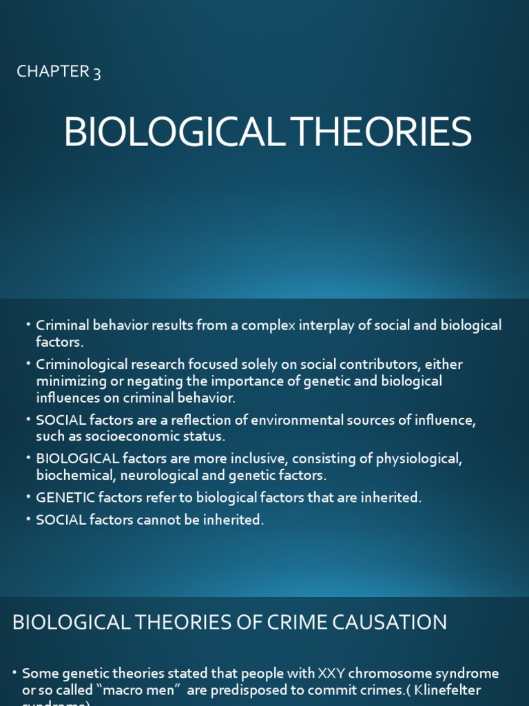 Biological Theories Of Crime Causation A Summary Of Lombroso S