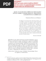o Papel Do Corpo Na Educacao