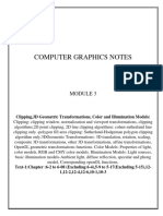 Computer Graphics Notes: Clipping, 3D Geometric Transformations, Color and Illumination Models
