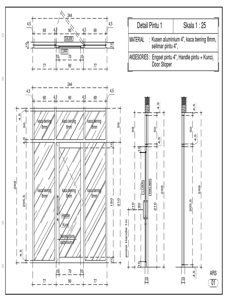 Detail Pintu Aluminium | PDF