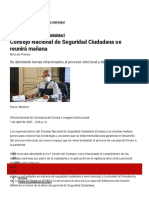 Consejo Nacional de Seguridad Ciudadana Se Reunirá Mañana - Gobierno Del Perú