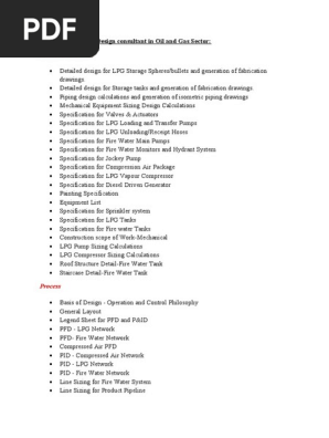 Scope of works of a Design consultant in Oil and Gas Sector