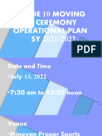 Grade 10 Moving Up Ceremony Operational Plan