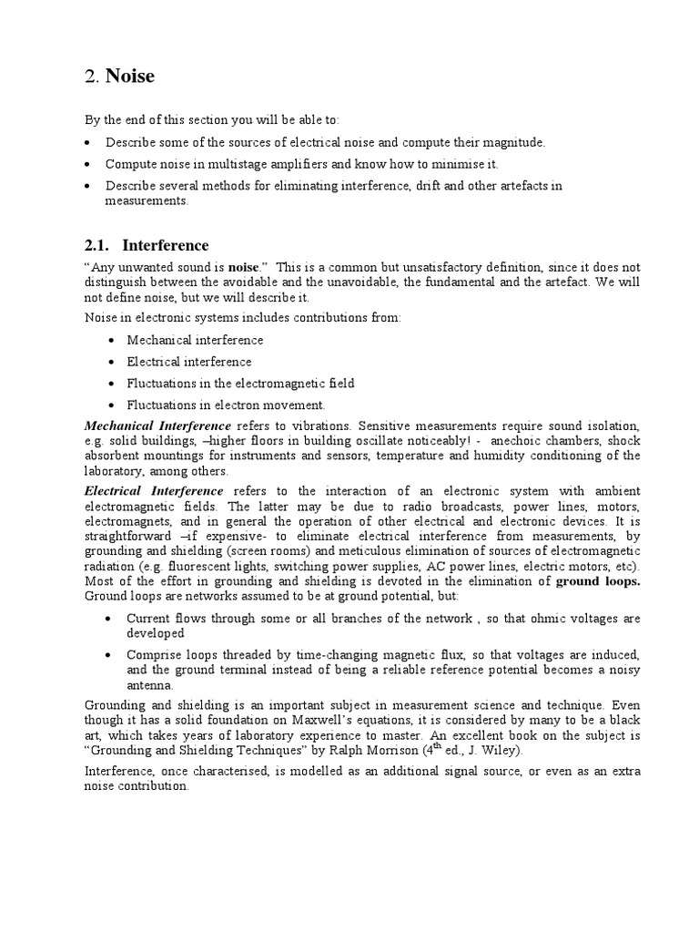 A Comprehensive Overview of Electrical Noise Sources, Characterization