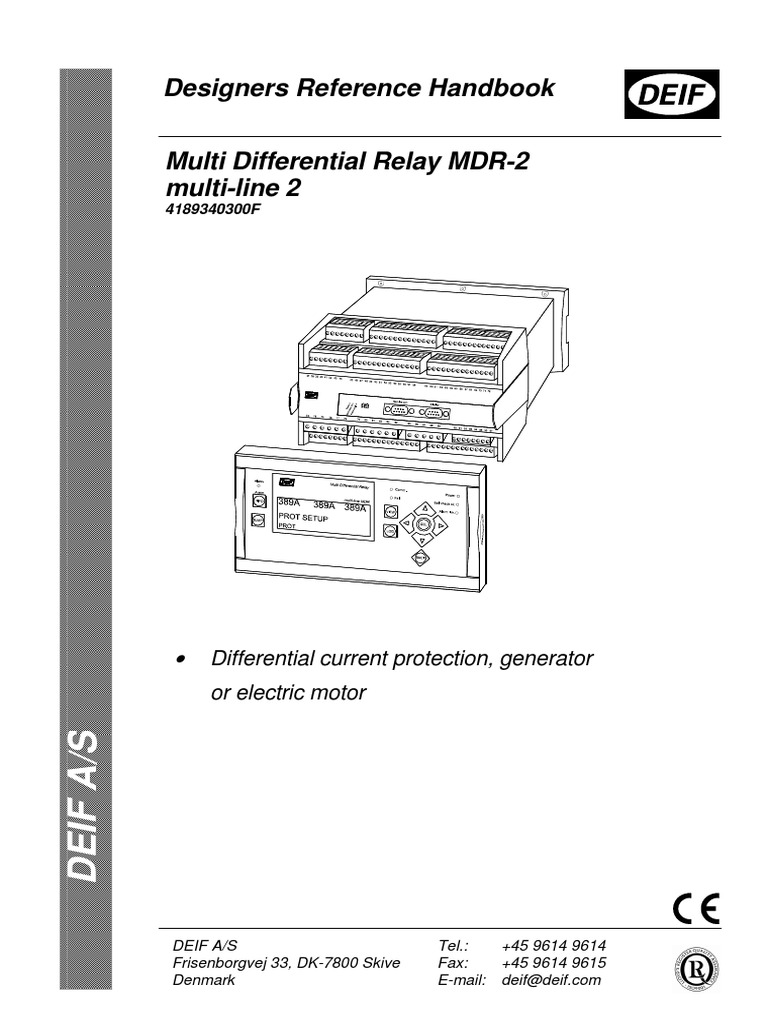DEIF MDR-2 Multi Differential Relay Guide | PDF | Transformer | Relay
