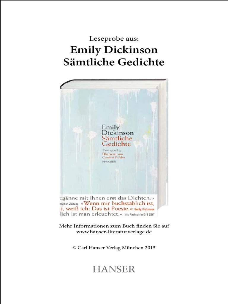 Emily Dickinson Sämtliche Gedichte Leseprobe Aus PDF
