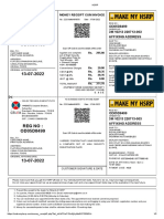 Regno: OD05D8499: Money Receipt Cum Invoice