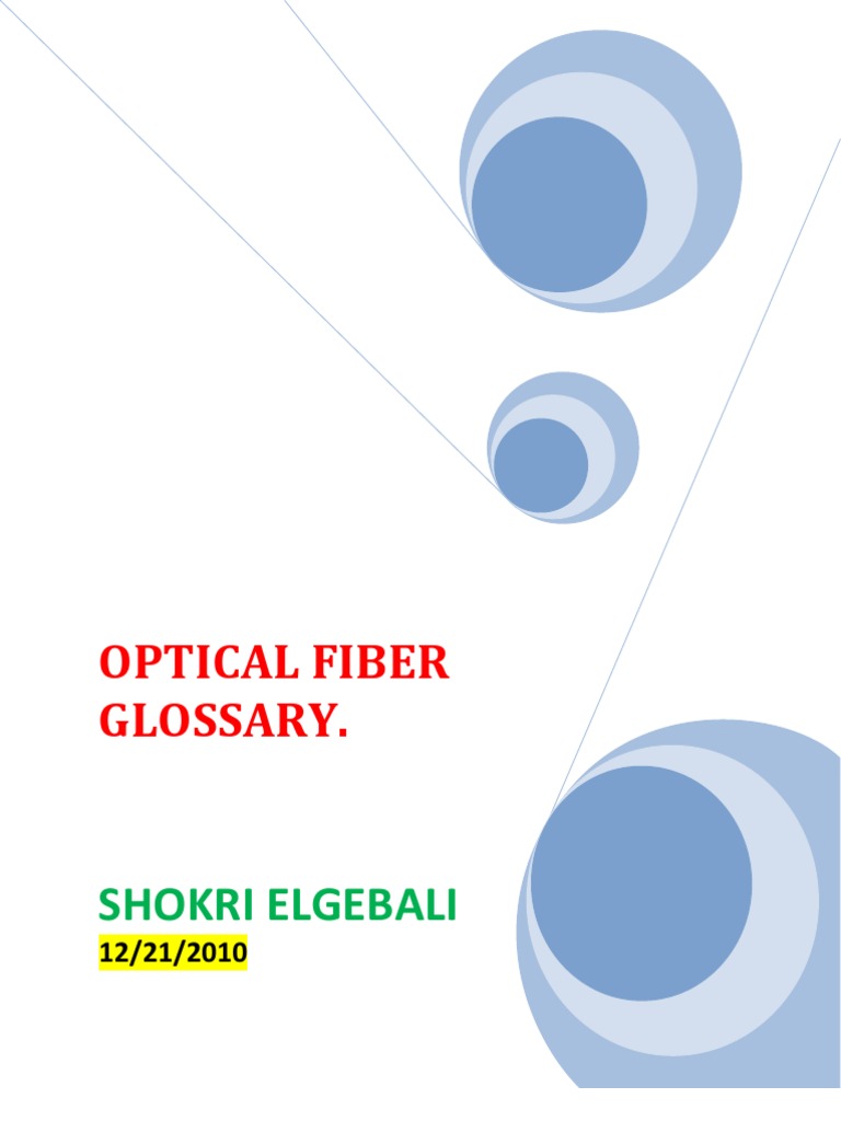 Fiber Optical Glossary PDF Optical Fiber Laser