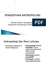 Antropologi Antropologi Budaya, Dan Ilmu-Ilmu Sosial