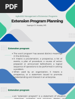 Extension Program Planning: Agext222-Management of Extension Programs