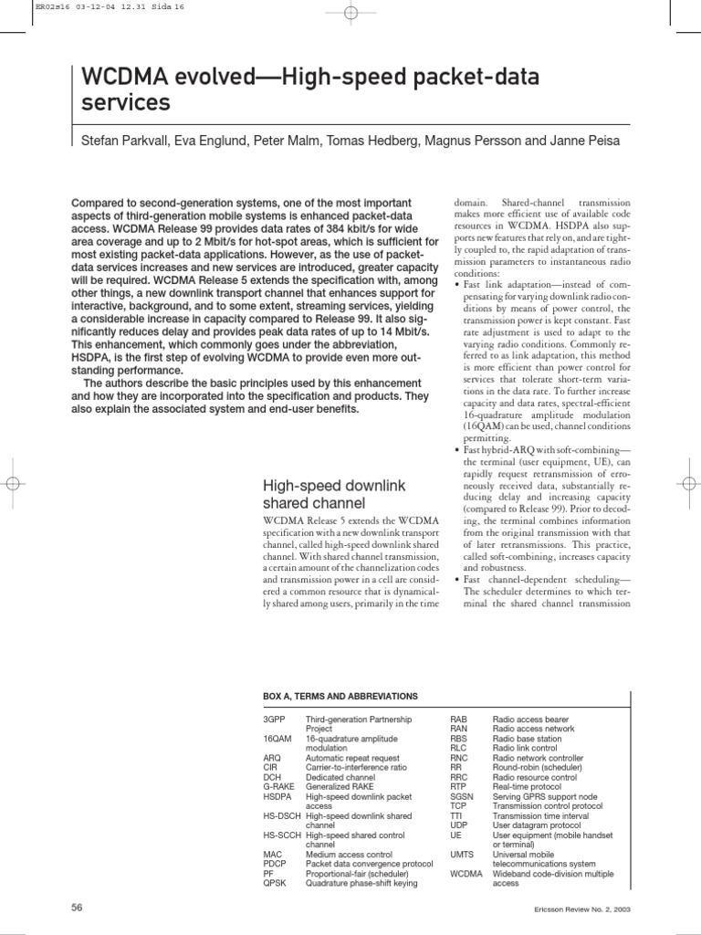WCDMA Evolved-High-Speed Packet-Data Services | PDF | Computers