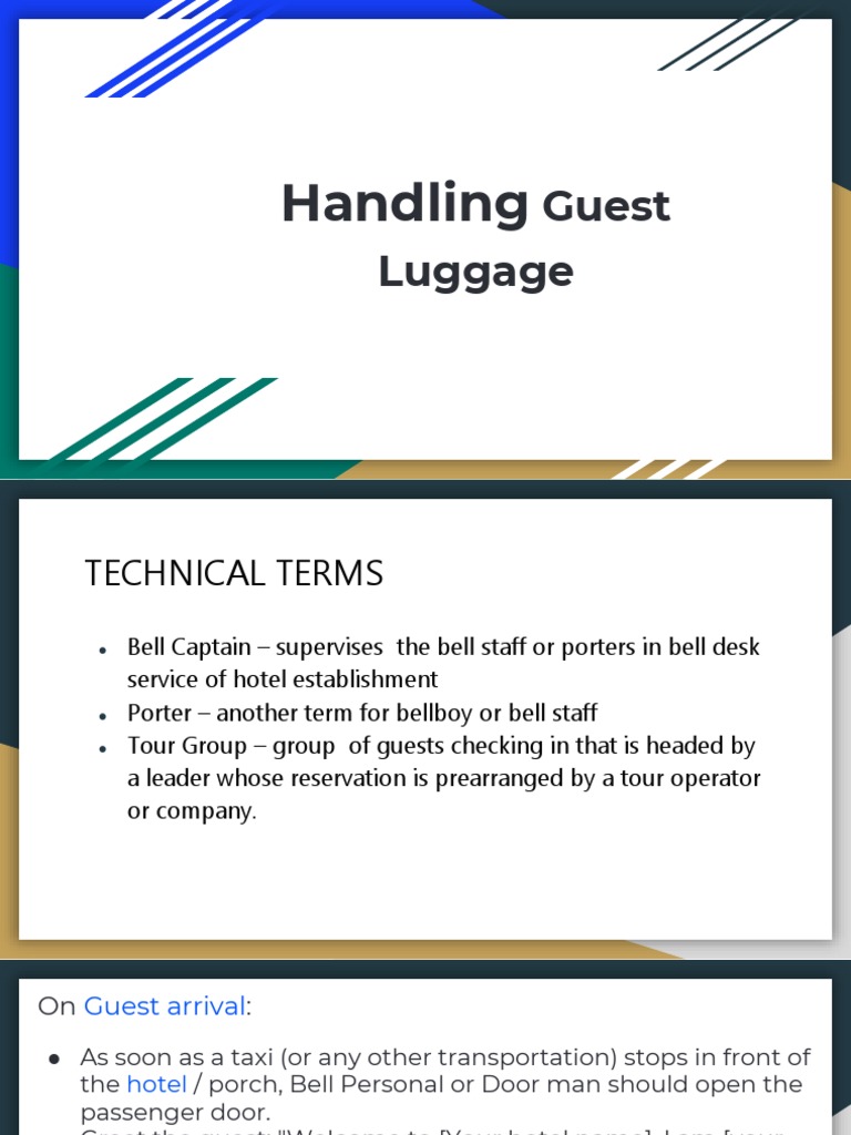 Handling Guest Luggage PDF Baggage